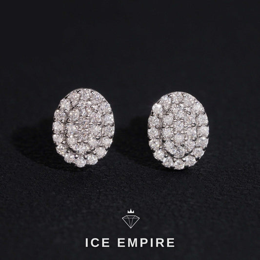 Iced Out Gold Plated Moissanite Stud Earrings