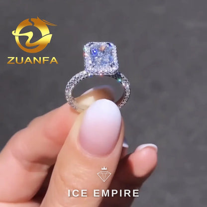 Iced Out 10K Gold Moissanite Engagement Ring