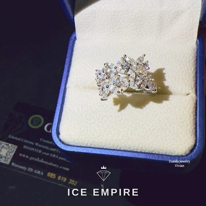 Iced Out 925 Silver Moissanite Ring