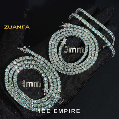 Iced Out Rose Gold Plated Moissanite Cuban Chain