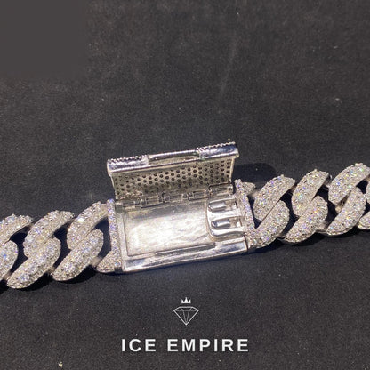 Iced Out Rose Gold Moissanite Cuban Chain