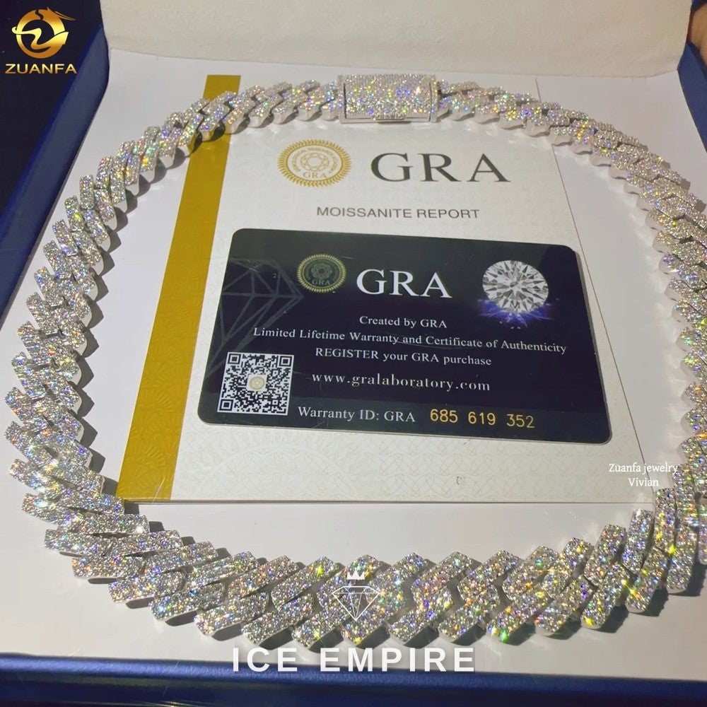 Iced Out Rose Gold Plated Moissanite Cuban Chain