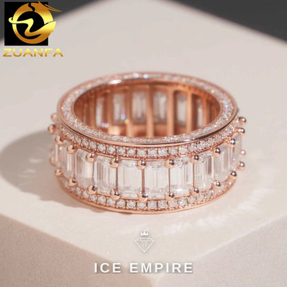 Iced Out 925 Silver Moissanite Ring
