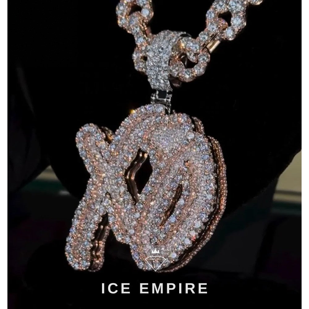 Iced Out Rose Gold Plated Moissanite Pendant