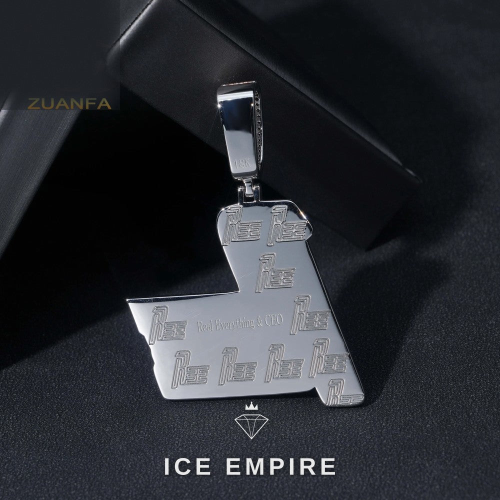 Iced Out Rose Gold Lab Grown Diamond Pendant