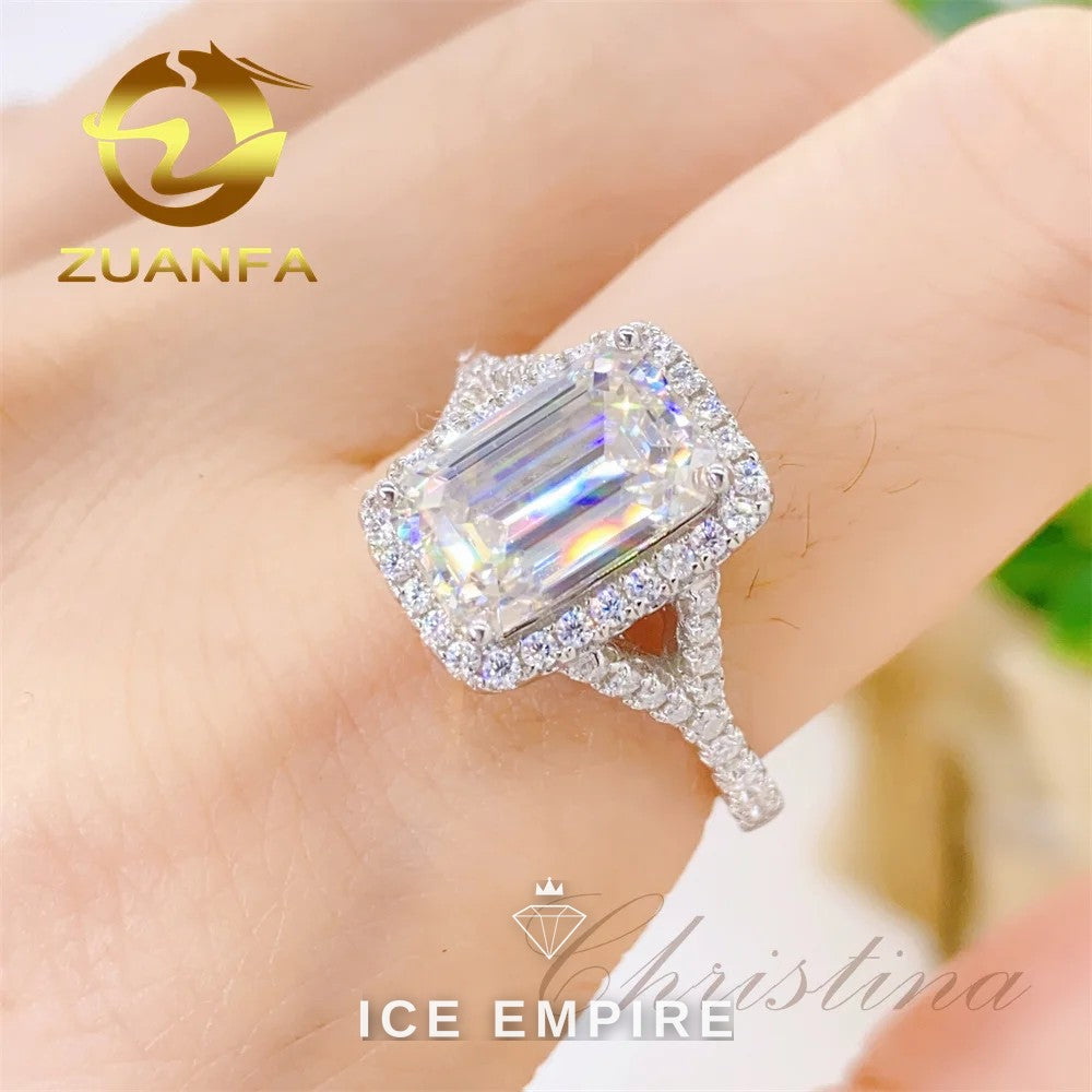 Iced Out 10K Gold Moissanite Engagement Ring