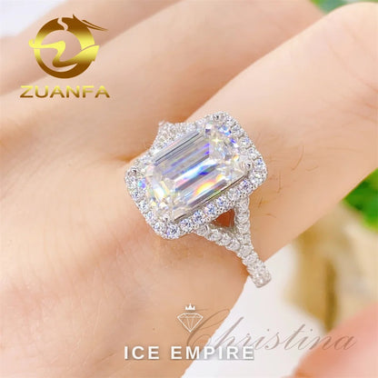 Iced Out 10K Gold Moissanite Engagement Ring
