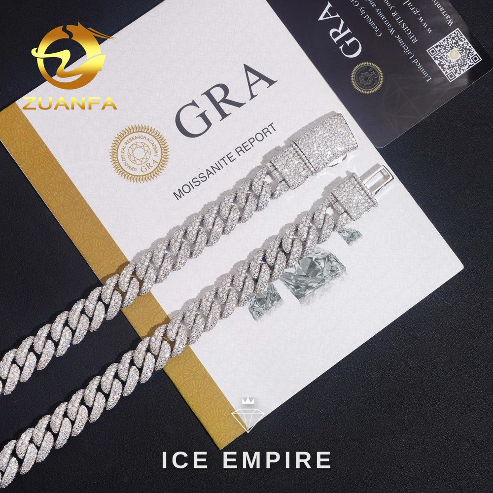 Iced Out Rose Gold Plated Moissanite Cuban Chain
