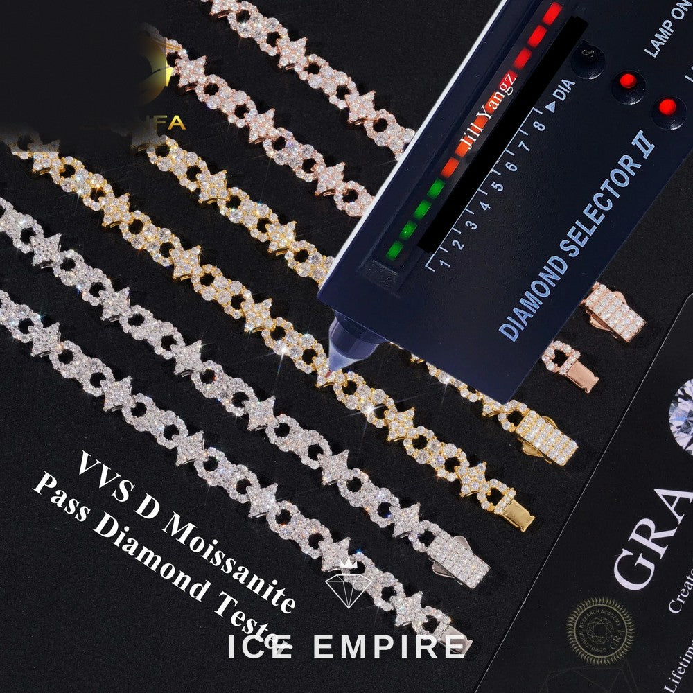 Iced Out Rose Gold Plated Moissanite Cuban Chain