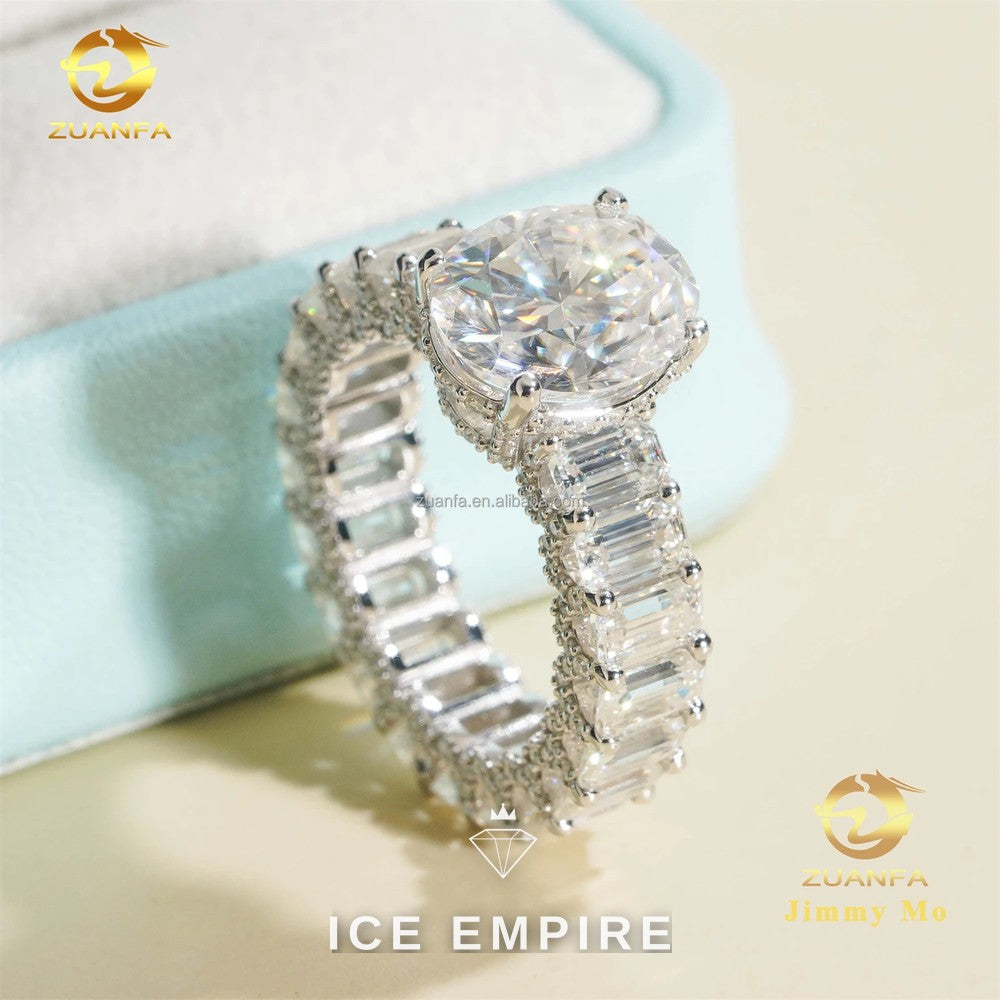 Iced Out 925 Silver Moissanite Ring
