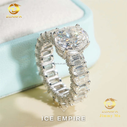 Iced Out 925 Silver Moissanite Ring