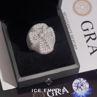 Iced Out Cross 925 Silver Moissanite Ring