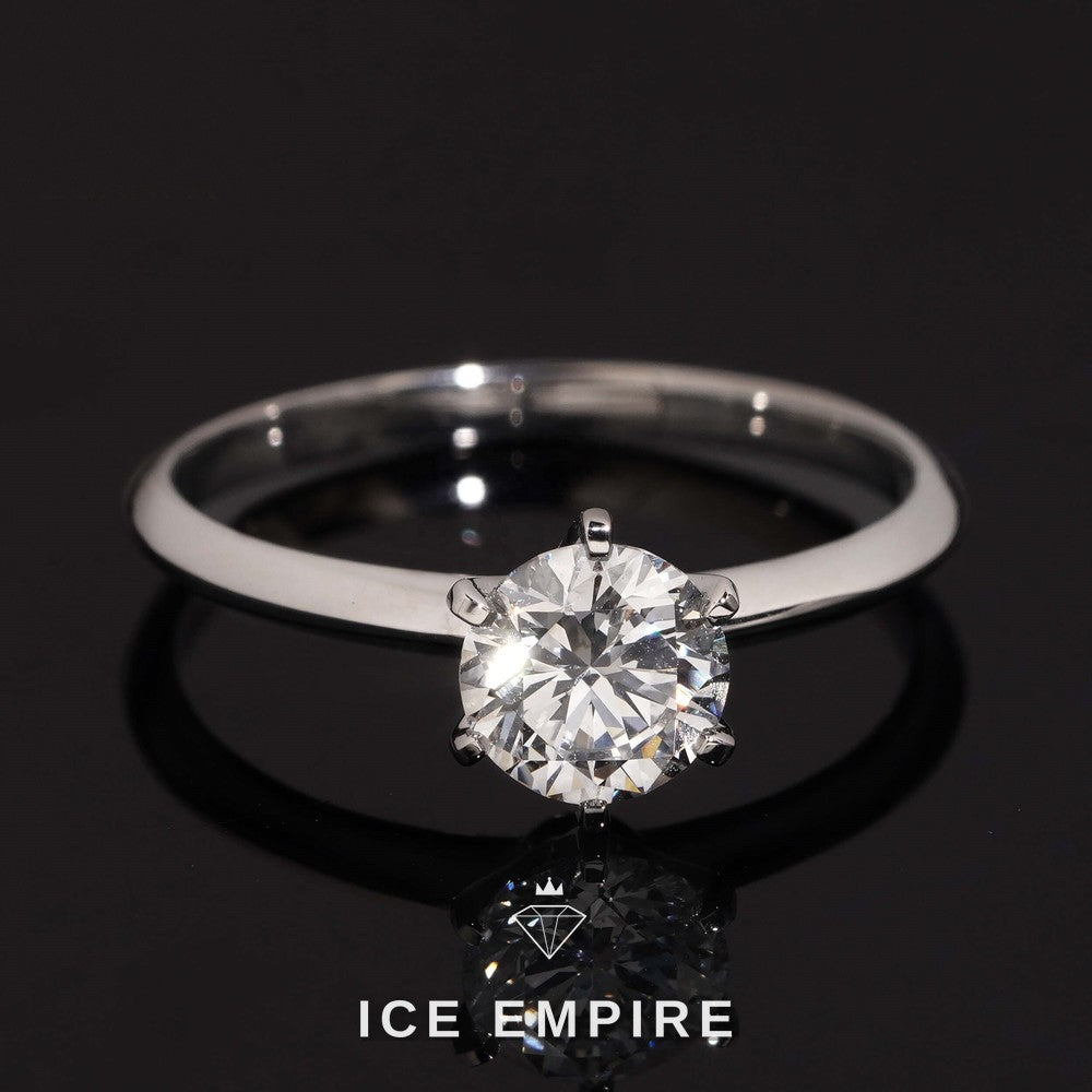 Iced Out 925 Silver Lab Grown Diamond Engagement Ring
