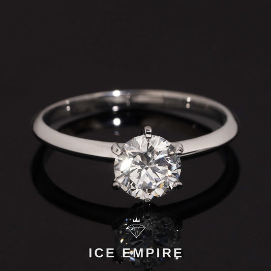 Iced Out 925 Silver Lab Grown Diamond Engagement Ring