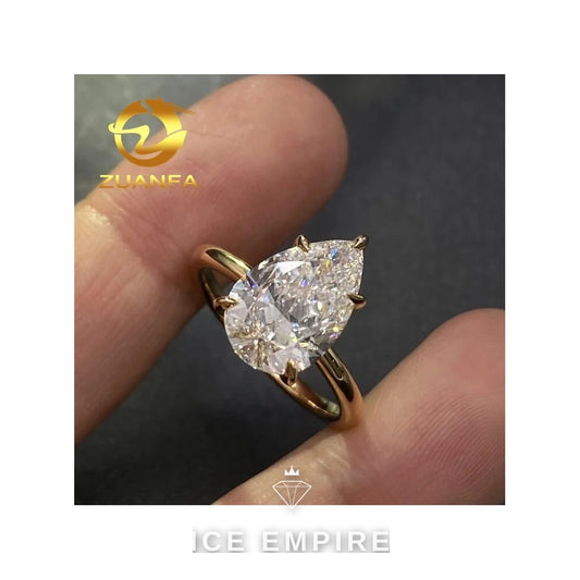 Iced Out 10K Gold Lab Grown Diamond Engagement Ring