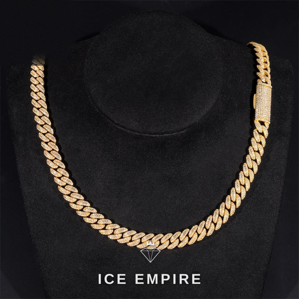 Iced Out Rose Gold Plated Moissanite Cuban Chain