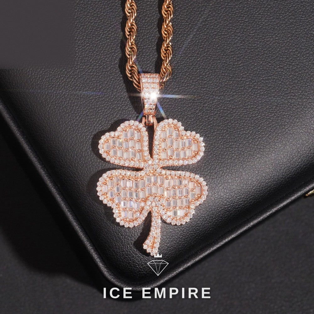 Iced Out Rose Gold Plated Moissanite Pendant