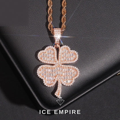 Iced Out Rose Gold Plated Moissanite Pendant