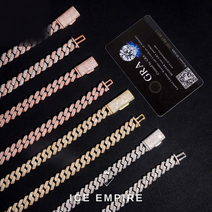 Iced Out Rose Gold Moissanite Cuban Chain