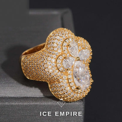 Iced Out Baguette Gold Plated Moissanite Ring