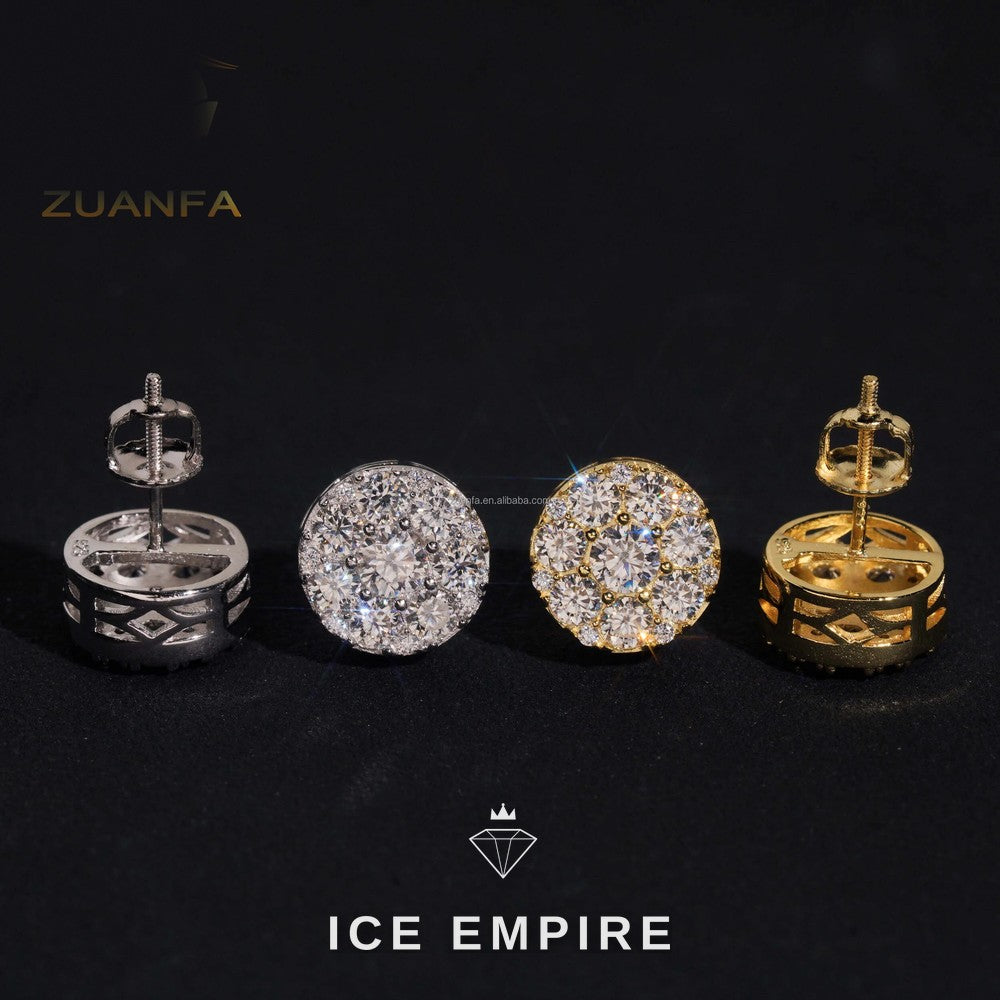 Iced Out Gold Plated Moissanite Earrings