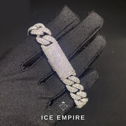 Iced Out 925 Silver Moissanite Cuban Chain