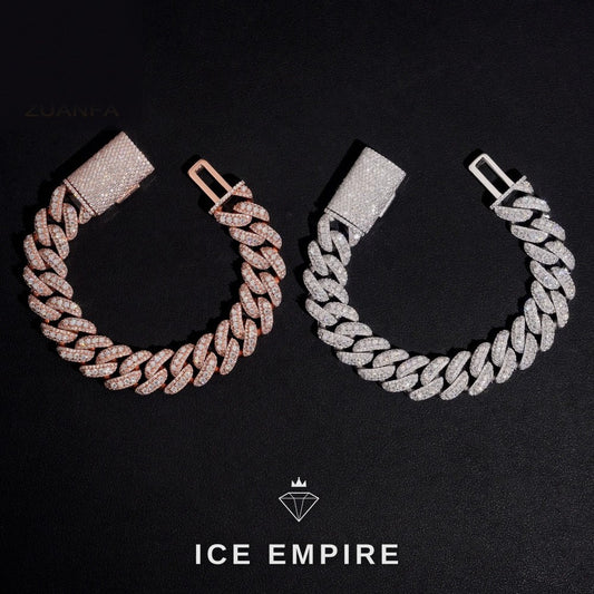 Iced Out 925 Silver Moissanite Cuban Chain