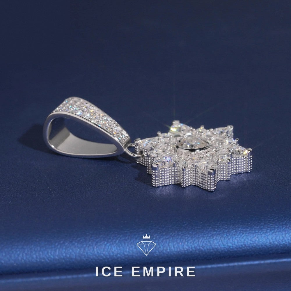 Iced Out Baguette 925 Silver Moissanite Pendant