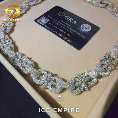 Iced Out Rose Gold Plated Moissanite Cuban Chain