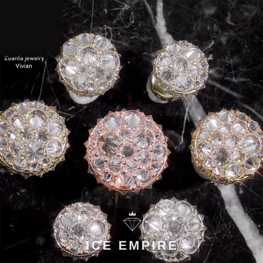 Iced Out 925 Silver Moissanite Stud Earrings