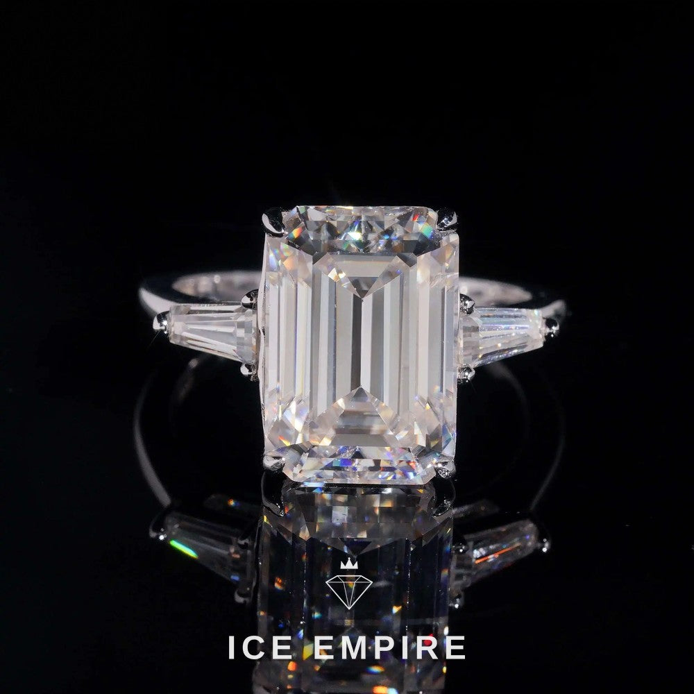 Iced Out 18K Gold Moissanite Wedding Band