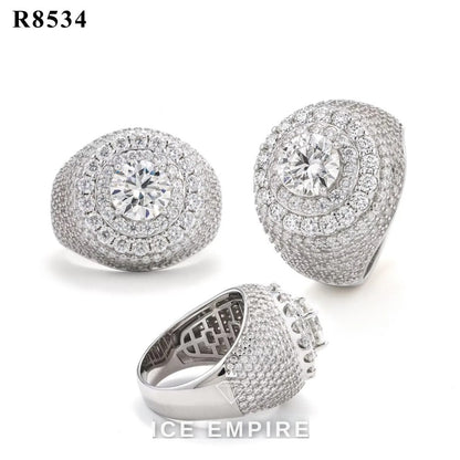 Iced Out 925 Silver Moissanite Ring