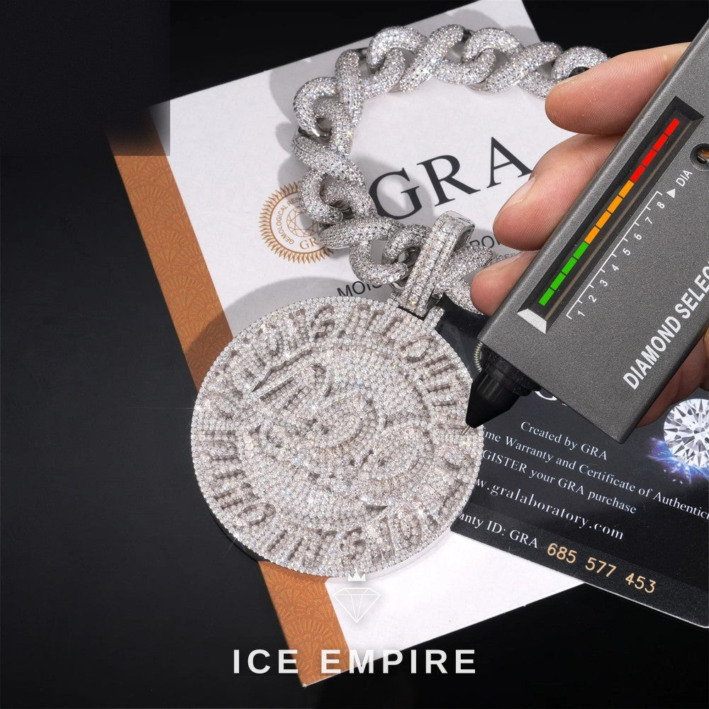 Iced Out 925 Silver Pendant