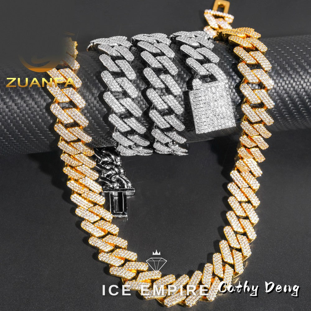 Iced Out Rose Gold Plated Cuban Chain