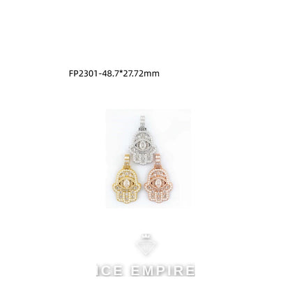 Iced Out Baguette Rose Gold Plated Pendant