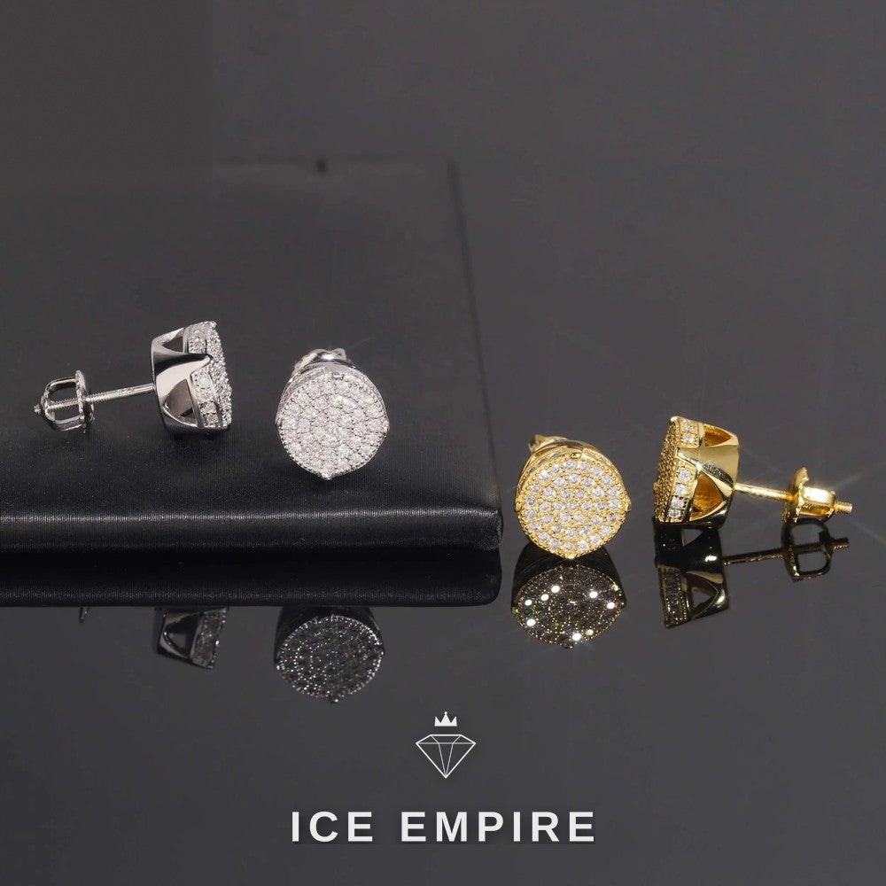 Iced Out 925 Silver Moissanite Stud Earrings