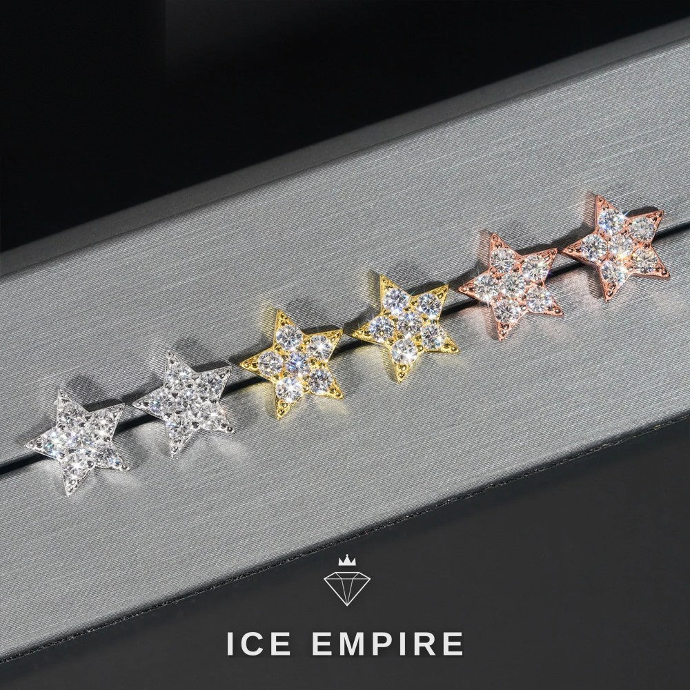 Iced Out Gold Plated Moissanite Earrings
