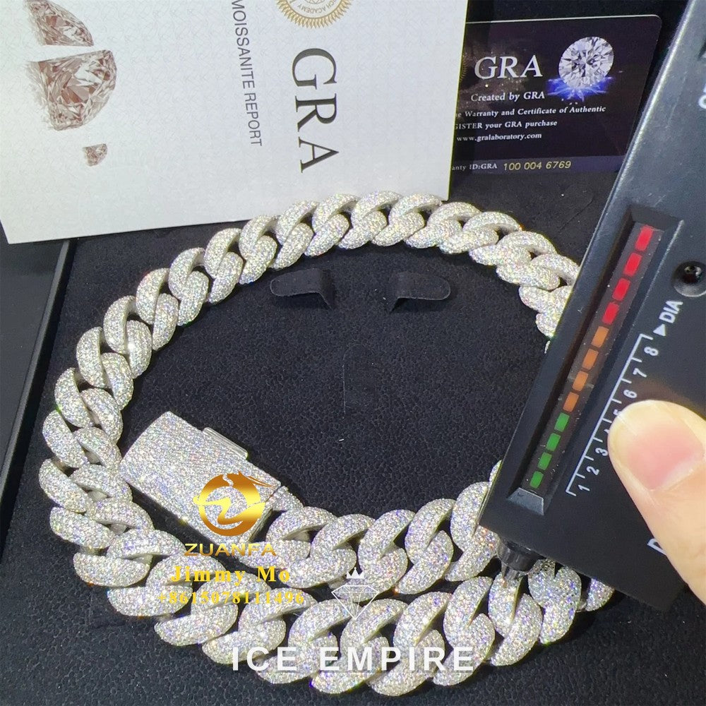 Iced Out Rose Gold Plated Moissanite Cuban Chain