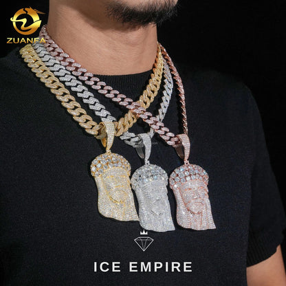 Iced Out Rose Gold Plated Moissanite Pendant