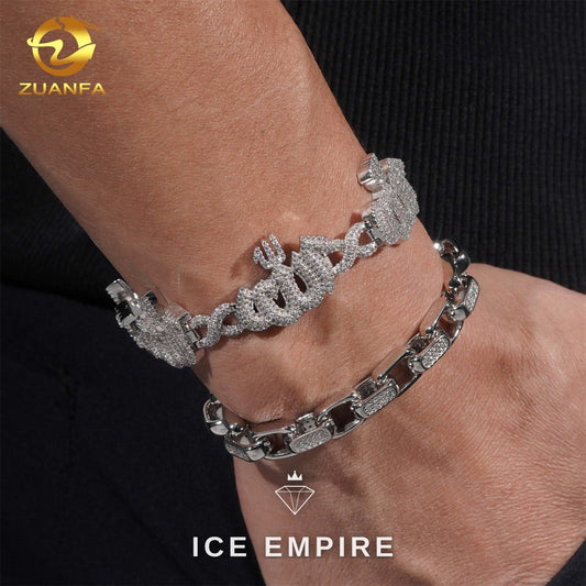 Iced Out 925 Silver Moissanite Cuban Chain