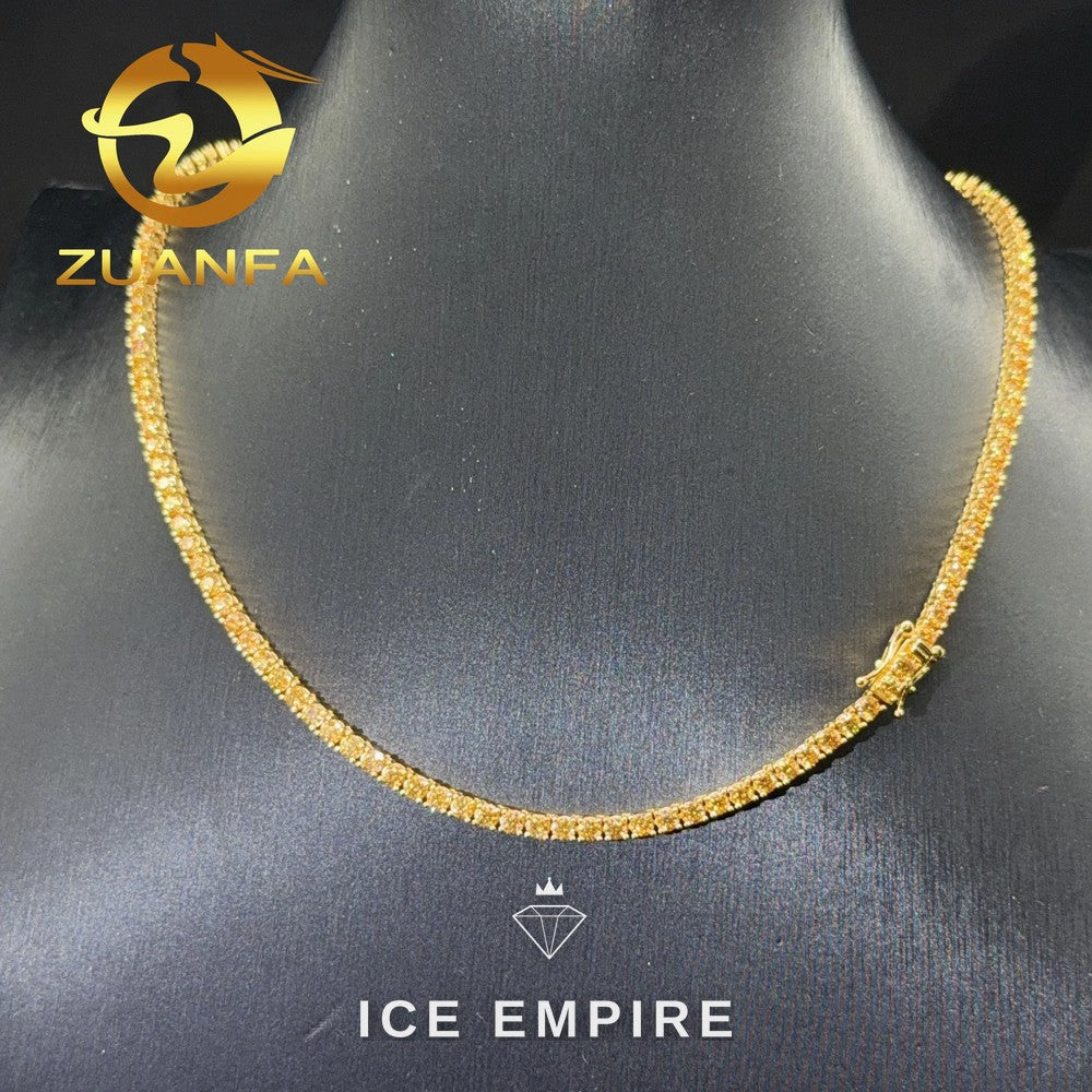 Iced Out Gold Plated Moissanite Tennis Chain