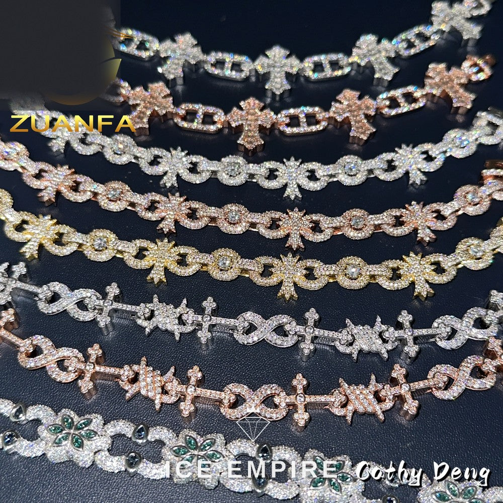 Iced Out Rose Gold Plated Moissanite Cuban Chain