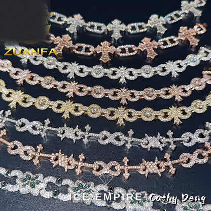 Iced Out Rose Gold Plated Moissanite Cuban Chain