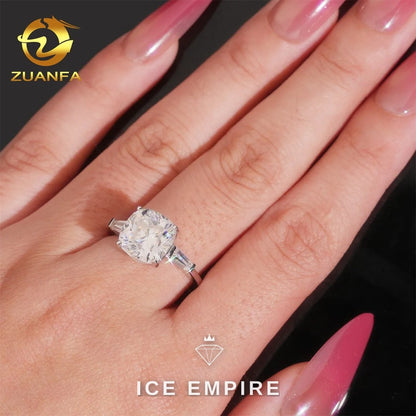Iced Out 925 Silver Moissanite Wedding Band