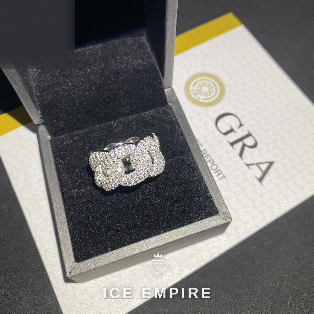 Iced Out 925 Silver Moissanite Cuban Chain