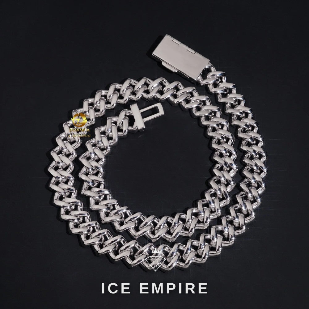 Iced Out Baguette Rose Gold Plated Moissanite Cuban Chain