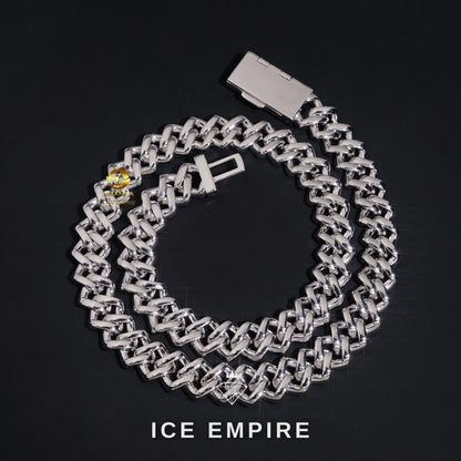 Iced Out Baguette Rose Gold Plated Moissanite Cuban Chain