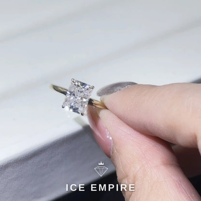 Iced Out 14K Gold Moissanite Engagement Ring