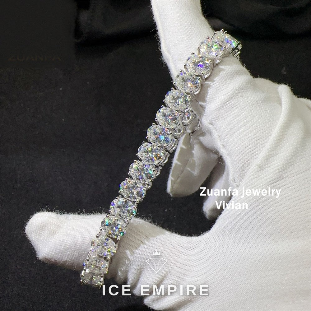 Iced Out 925 Silver Moissanite Tennis Chain