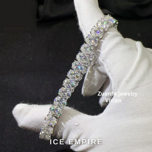 Iced Out 925 Silver Moissanite Tennis Chain